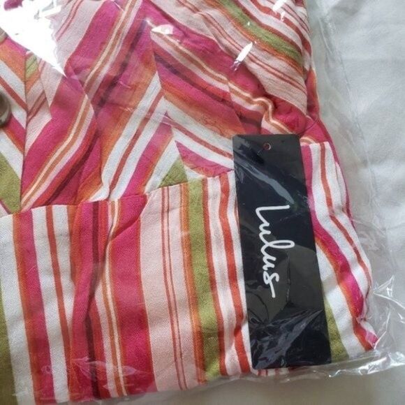 Lulu's Stripe Tie-Back Culotte Jumpsuit size Medium - Picture 9 of 12